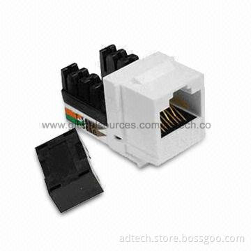 Unshielded Keystone Jack, UL-approved Cat5e with 125V AC Voltage Rating